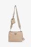 Prada Beige Re-Nylon Saffiano Re-Edition 2000 Double Zip Crossbody Bag