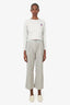 Loewe Beige Logo-Waistband Wide Leg Trousers (Altered) Size XS