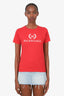Balenciaga Red BB Logo Print T-Shirt Size XS