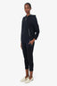 Brunello Cucinelli Black Cotton/Silk Beaded Zip-up Hoodie + Track Pants Set Size XS