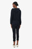 Brunello Cucinelli Black Cotton/Silk Beaded Zip-up Hoodie + Track Pants Set Size XS