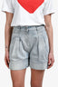 IRO Light Blue Denim Wide Shorts Size 38
