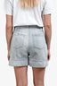 IRO Light Blue Denim Wide Shorts Size 38