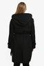 Burberry Black Nylon Hooded Belted Midi Trench Jacket Size 10 US