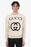 Gucci Cream Interlocking G Logo Crew Neck Sweatshirt Size XS Mens