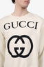 Gucci Cream Interlocking G Logo Crew Neck Sweatshirt Size XS Mens