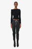 Rick Owens Black Nylon 'Temple Tecuatl' Track Pants Size 8