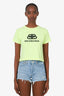 Balenciaga Green Cotton Logo Cropped T-Shirt Size S