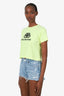 Balenciaga Green Cotton Logo Cropped T-Shirt Size S