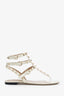 Valentino Cream Rockstud Leather Sandals Size 36
