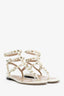 Valentino Cream Rockstud Leather Sandals Size 36