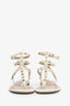 Valentino Cream Rockstud Leather Sandals Size 36