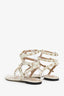 Valentino Cream Rockstud Leather Sandals Size 36