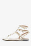 Valentino Cream Rockstud Leather Sandals Size 36
