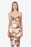Just Cavalli Gold Patterned Mini Dress Size 42