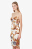 Just Cavalli Gold Patterned Mini Dress Size 42
