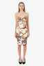 Just Cavalli Gold Patterned Mini Dress Size 42