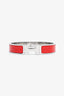 Hermès Silver Toned/Red Clic Bracelet