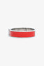 Hermès Silver Toned/Red Clic Bracelet