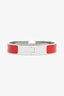 Hermès Silver Toned/Red Clic Bracelet