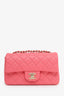 Pre-Loved Chanel™ 2020-21 Pink Lambskin Mini Rectangular Flap Bag