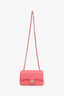 Pre-Loved Chanel™ 2020-21 Pink Lambskin Mini Rectangular Flap Bag