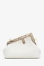 Fendi First White/Python Leather Small Clutch With Straps