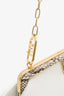 Fendi First White/Python Leather Small Clutch With Straps