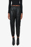 Alexander McQueen Black Leather Cropped Pants Size 40