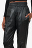 Alexander McQueen Black Leather Cropped Pants Size 40