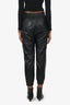 Alexander McQueen Black Leather Cropped Pants Size 40