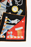 Hermès Black/Multicolour Silk 'Tea For Two' Scarf 90