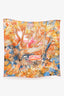 Hermes Orange/Multicolour Silk 'La Vallee De Cristal' Scarf 90