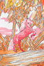 Hermes Orange/Multicolour Silk 'La Vallee De Cristal' Scarf 90