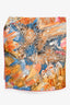 Hermes Orange/Multicolour Silk 'La Vallee De Cristal' Scarf 90
