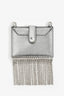 Miu Miu Silver Leather Crystal Fringe Cardholder