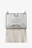 Miu Miu Silver Leather Crystal Fringe Cardholder
