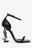 Saint Laurent Black Patent Leather Opyum Sandals Size 35