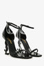 Saint Laurent Black Patent Leather Opyum Sandals Size 35