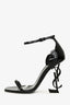 Saint Laurent Black Patent Leather Opyum Sandals Size 35