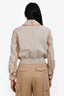 Burberry Beige/Leather Trim Detailed Cropped Zip Up Jacket Size 0 US