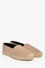 Saint Laurent Dusty Pink Leather Logo 'Cassandre' Espadrilles Size 39