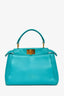 Fendi Turquoise Leather Mini Peekaboo