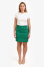 Balenciaga Green Wool Pencil Mini Skirt Size 42
