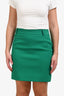 Balenciaga Green Wool Pencil Mini Skirt Size 42