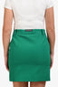 Balenciaga Green Wool Pencil Mini Skirt Size 42
