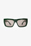 Bottega Veneta Green Rectangle Sunglasses
