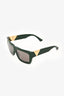 Bottega Veneta Green Rectangle Sunglasses