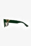Bottega Veneta Green Rectangle Sunglasses