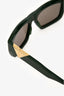 Bottega Veneta Green Rectangle Sunglasses